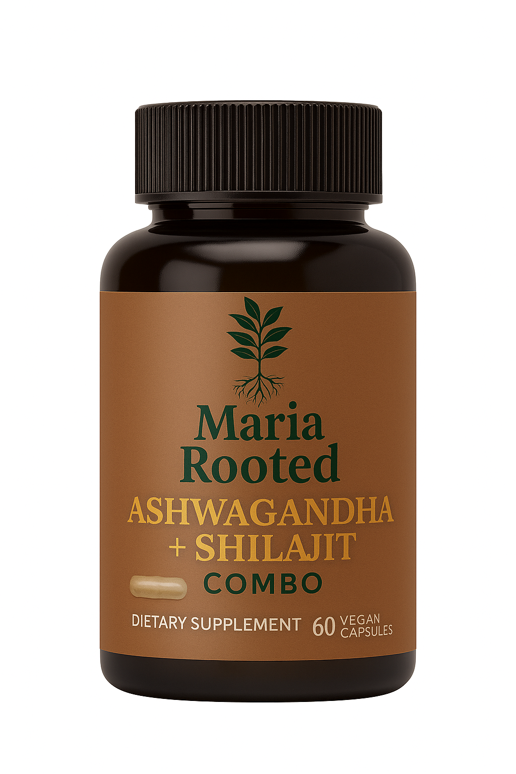 Shilajit and Ashwagandha capsules
